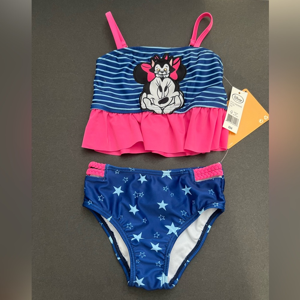 Disney Collection 2 Piece Bathing Suit featuring Minnie Mouse Size 3